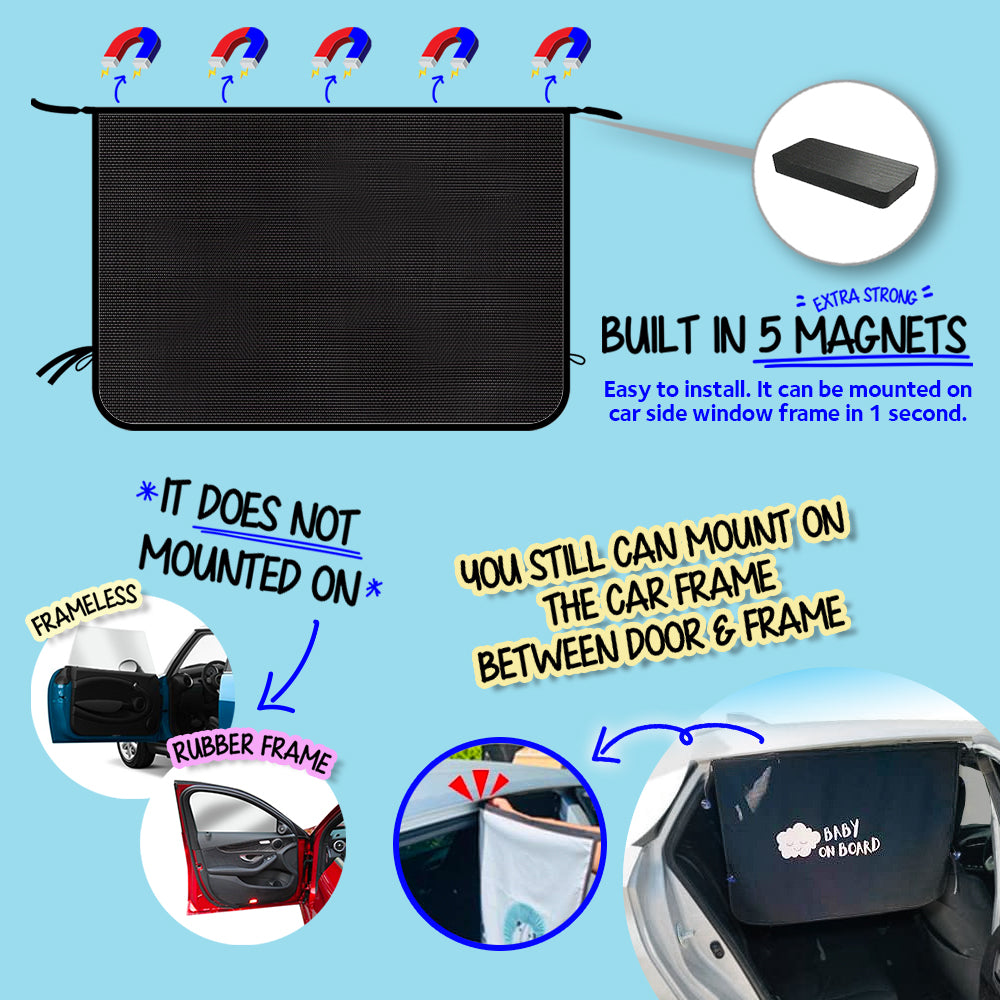 thumbnail image 2 of QIMIT Universal Fit Magnetic Car Side Window Privacy Sunshade, Removable Car Sun Shade Side 2 of 9