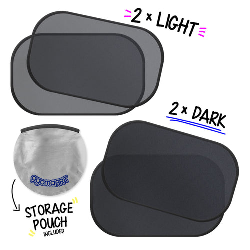 Universal Cling Sunshade Sun Protection - 2 Dark and 2 Light