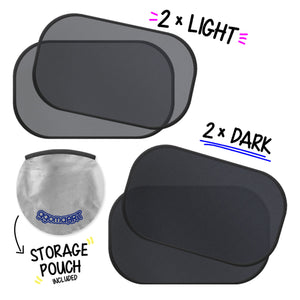 Universal Cling Sunshade Sun Protection - 2 Dark and 2 Light