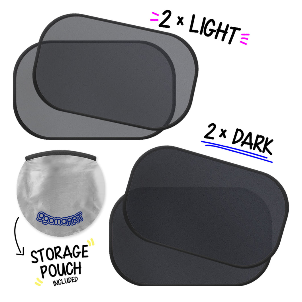 Universal Cling Sunshade Sun Protection - 2 Dark and 2 Light